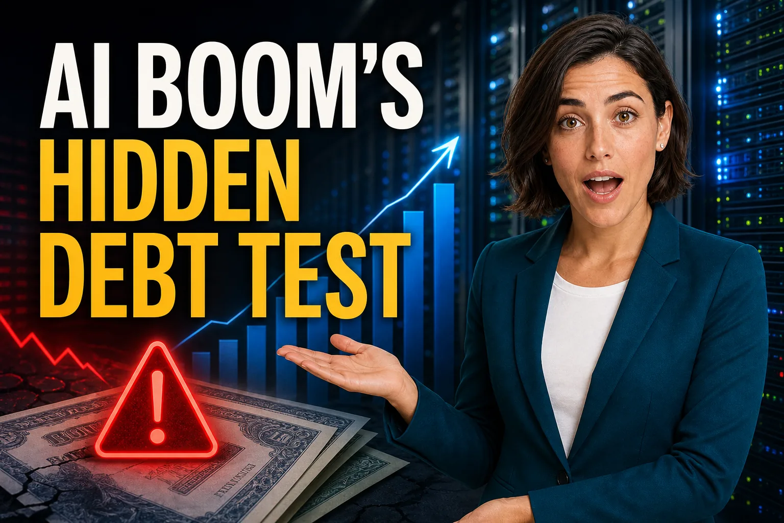 Maya presenting a warning about the hidden debt test behind the AI infrastructure boom