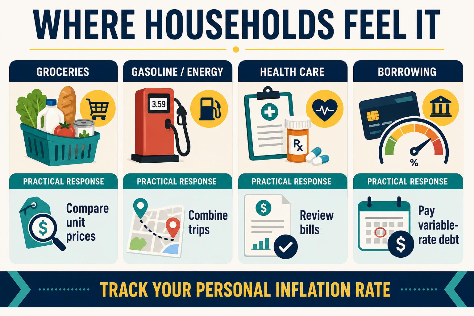 Four practical household responses to grocery, energy, health care and borrowing cost pressure
