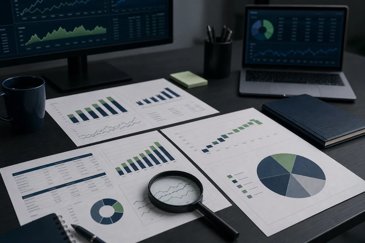 Investor dashboard comparing revenue, margin, cash flow, valuation, and concentration risk