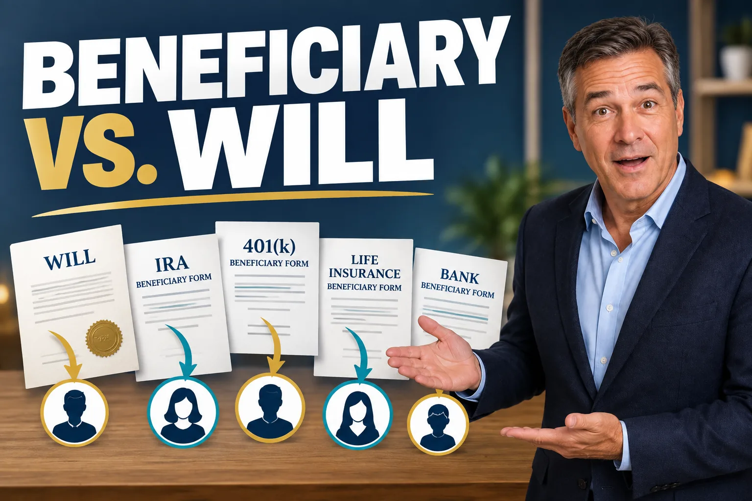 Daniel explains why beneficiary designations can control retirement accounts and insurance instead of a will