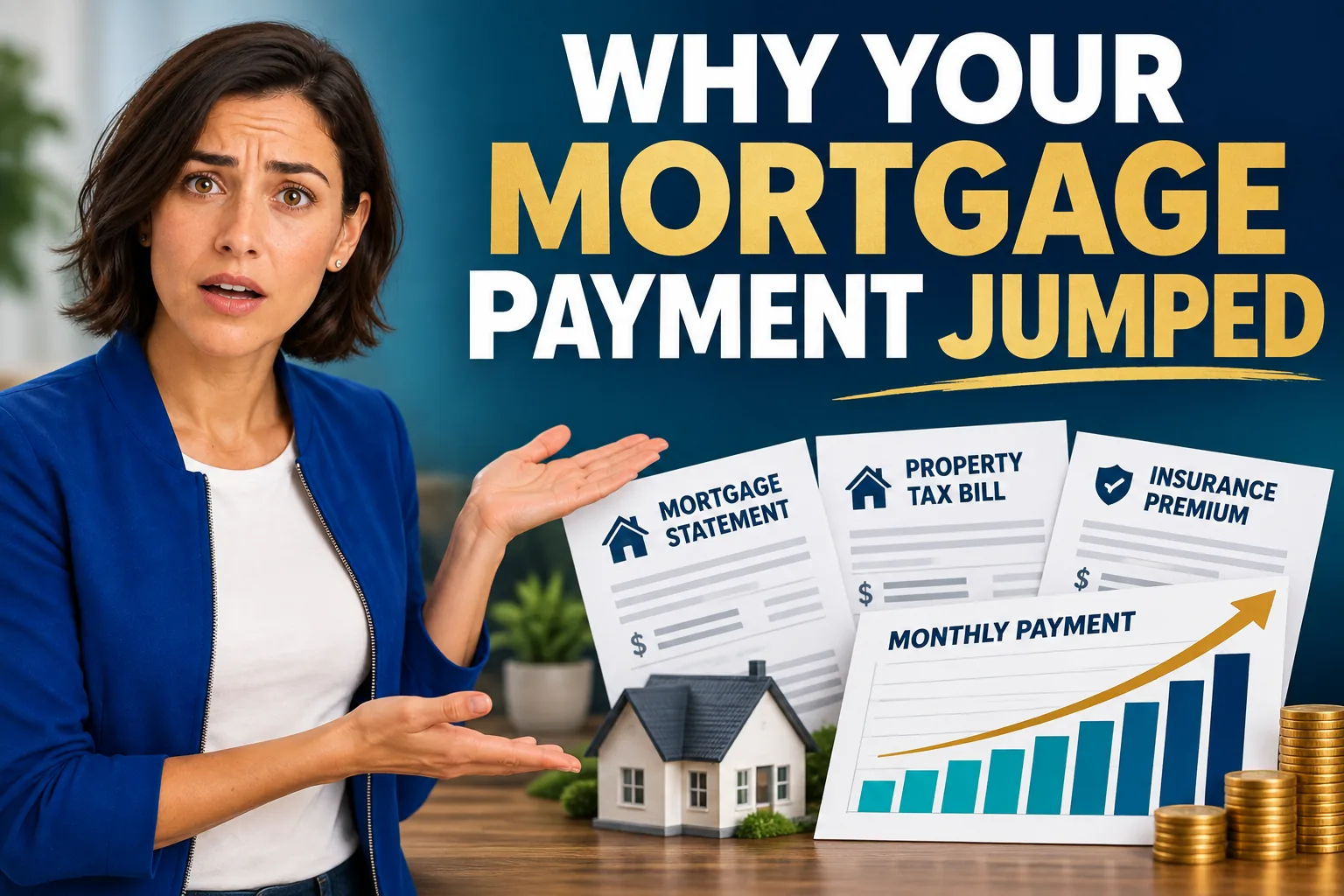 Maya explains a mortgage payment increase caused by taxes insurance and an escrow shortage