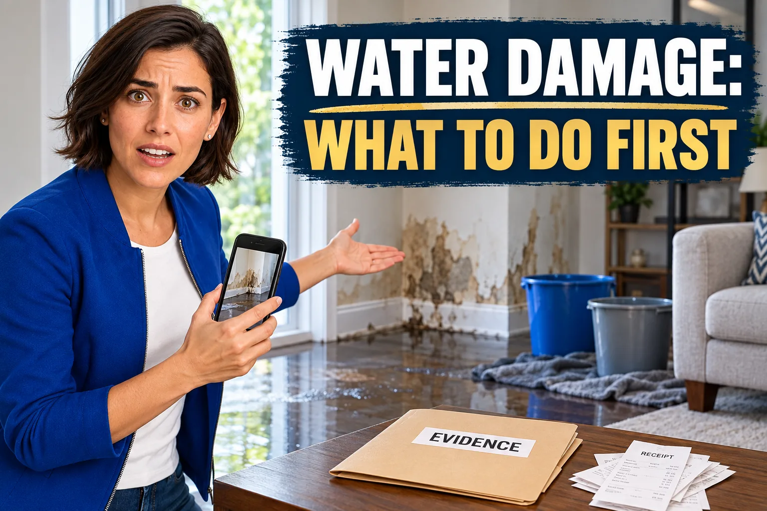 Maya warns homeowners what to do first after household water damage before an insurance adjuster arrives