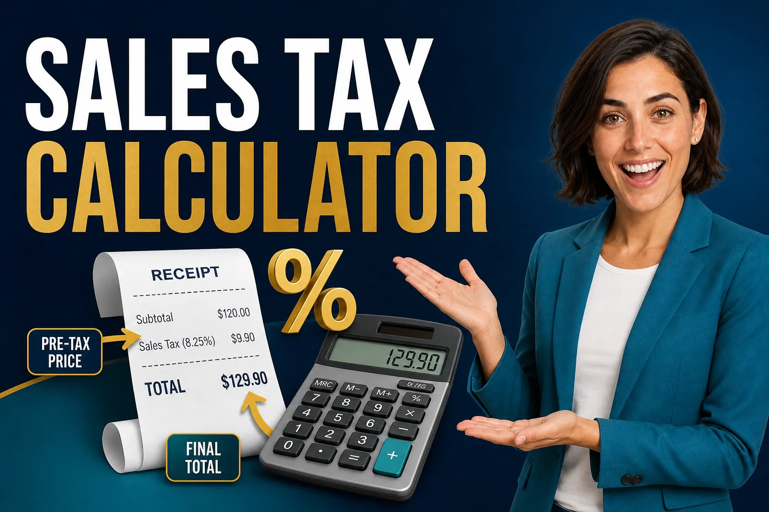Maya presents a sales tax calculator that finds a final checkout price or reverses tax from a receipt total